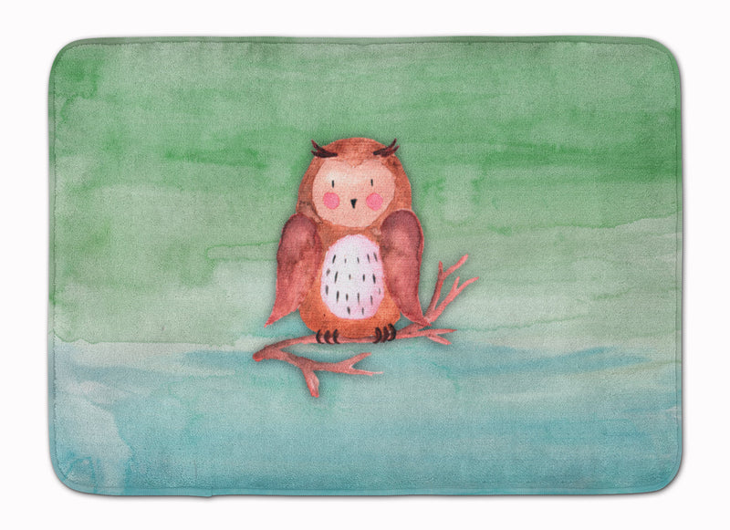 Brown Owl Watercolor Machine Washable Memory Foam Mat BB7443RUG