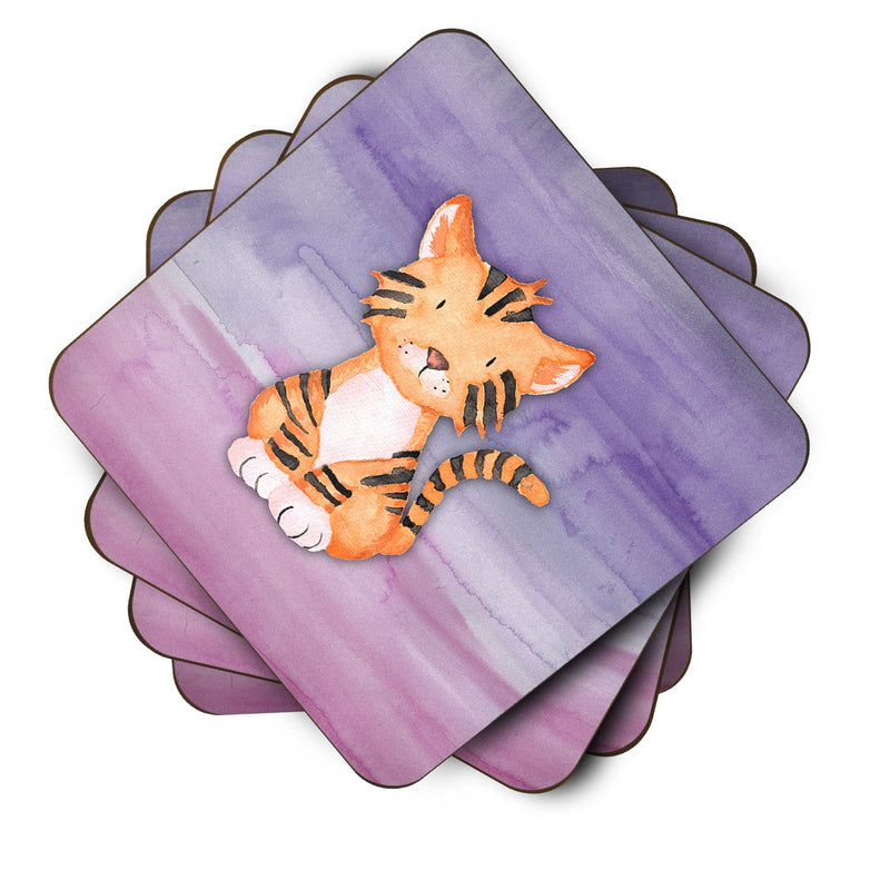 Tiger Cub Watercolor Foam Coaster Set of 4 BB7444FC