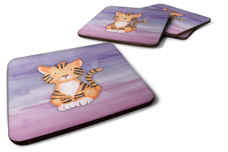 Tiger Cub Watercolor Foam Coaster Set of 4 BB7444FC