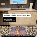 Tiger Cub Watercolor Memory Foam Kitchen Mat Machine Washable Anti-Fatigue Cushion Comfort Bath or Kitchen Rug