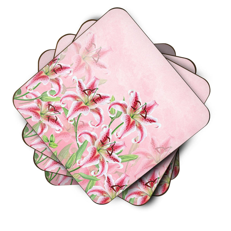 Pink Lillies Foam Coaster Set of 4 BB7446FC