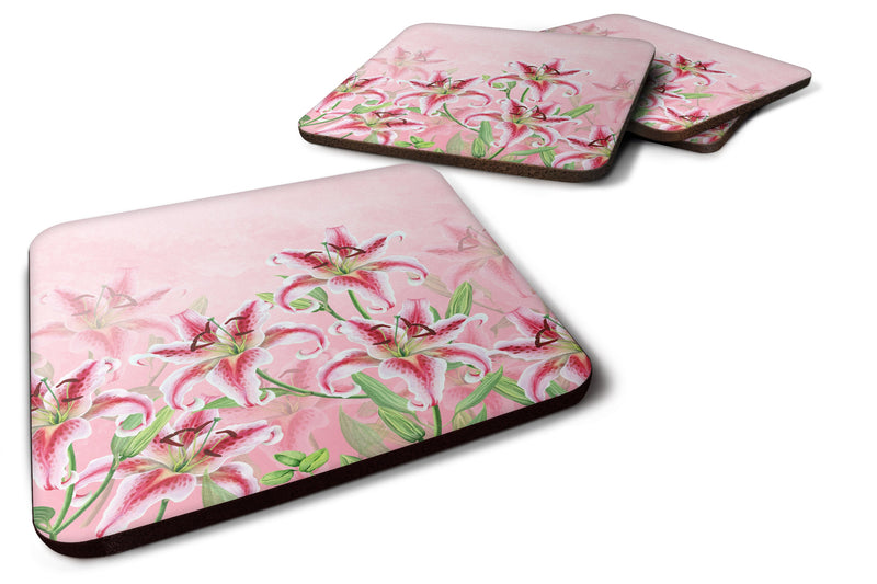 Pink Lillies Foam Coaster Set of 4 BB7446FC