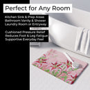 Pink Lillies Memory Foam Kitchen Mat Machine Washable Anti-Fatigue Cushion Comfort Bath or Kitchen Rug