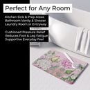 Rose Garden Memory Foam Kitchen Mat Machine Washable Anti-Fatigue Cushion Comfort Bath or Kitchen Rug