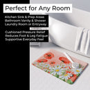 Poppies and Chamomiles Memory Foam Kitchen Mat Machine Washable Anti-Fatigue Cushion Comfort Bath or Kitchen Rug