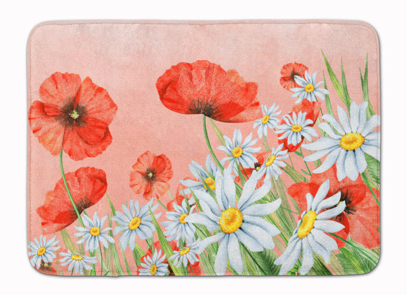 Poppies and Chamomiles Machine Washable Memory Foam Mat BB7448RUG