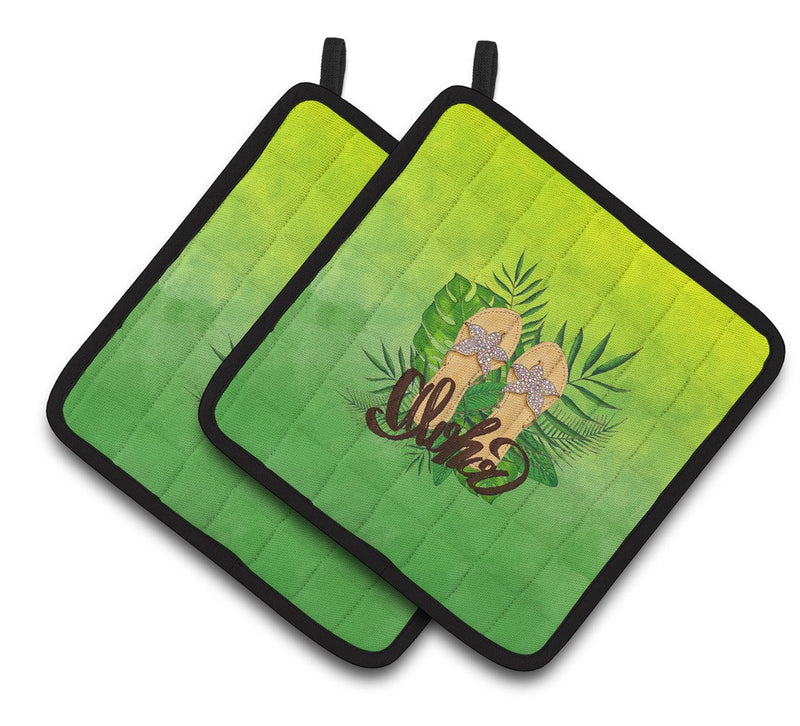 Aloha Flip Flops Pair of Pot Holders BB7449PTHD