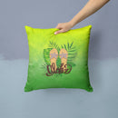 Aloha Flip Flops Throw Pillow - 14x14 Decorative Pillow – Art for Your Home & Patio BB7449PW1414