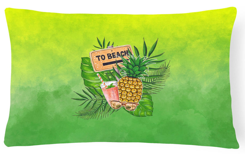 To the Beach Summer Canvas Fabric Decorative Pillow BB7450PW1216