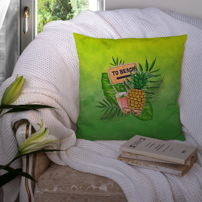 To the Beach Summer Fabric Decorative Pillow BB7450PW1414