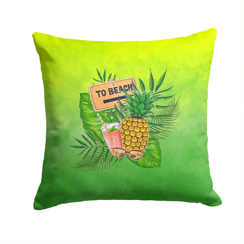 To the Beach Summer Fabric Decorative Pillow BB7450PW1414