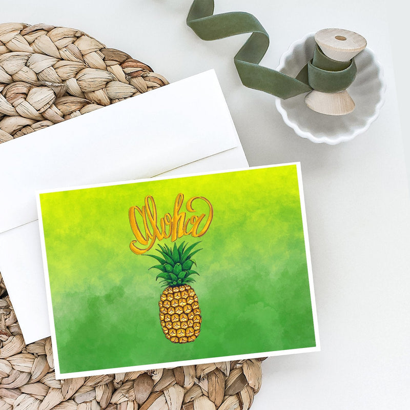 Aloha Pineapple Welcome Greeting Cards and Envelopes Pack of 8