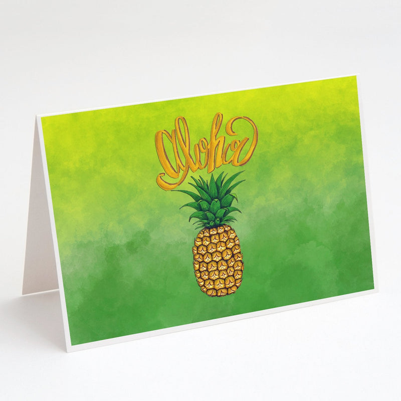 Aloha Pineapple Welcome Greeting Cards and Envelopes Pack of 8