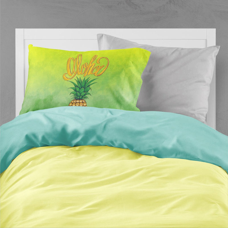 Aloha Pineapple Welcome Fabric Standard Pillowcase – Artistic Decorative Front, White Back BB7451PILLOWCASE