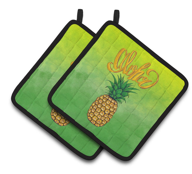 Aloha Pineapple Welcome Pair of Pot Holders BB7451PTHD