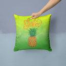 Aloha Pineapple Welcome Throw Pillow - 14x14 Decorative Pillow – Art for Your Home & Patio BB7451PW1414