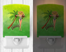 Hello Summer Lady in Swimsuit Ceramic Night Light Compact, UL-Certified, Ideal for Bedroom, Bathroom, Nursery, Hallway, Kitchen, 6x4x3, Multicolor