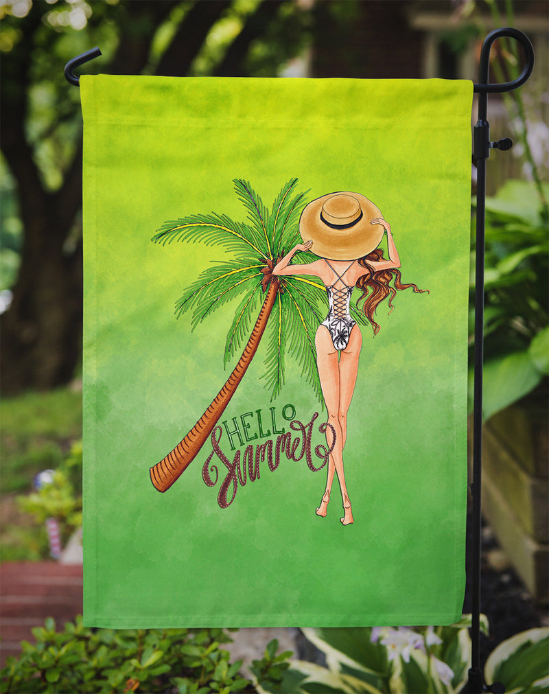 Hello Summer Lady in Swimsuit Flag Garden Size BB7452GF