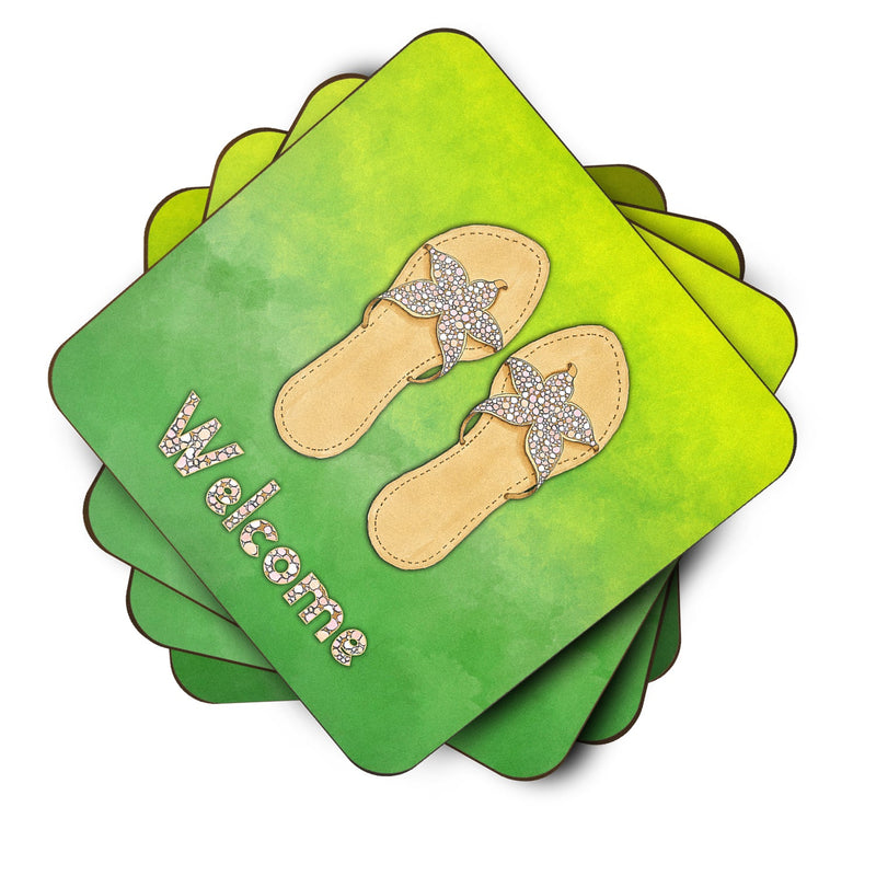 Flip Flops Welcome Foam Coaster Set of 4 BB7454FC