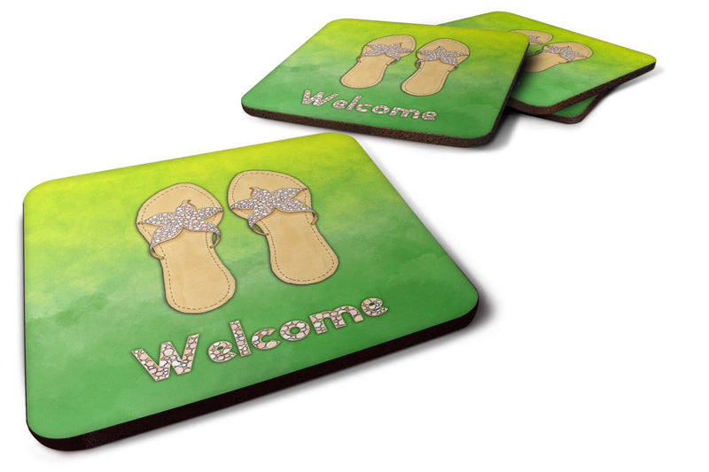 Flip Flops Welcome Foam Coaster Set of 4 BB7454FC