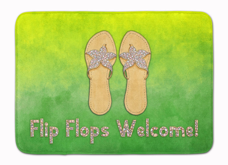 Flip Flops Welcome Machine Washable Memory Foam Mat BB7454RUG