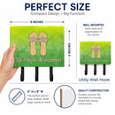 Flip Flops Welcome Leash or Key Holder Wall Hooks, Coat Rack Wall Mount, for Hanging Keys, Towels, Aprons, Leashes
