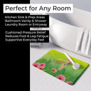 Summer Time Lady in Swimsuit Memory Foam Kitchen Mat Machine Washable Anti-Fatigue Cushion Comfort Bath or Kitchen Rug
