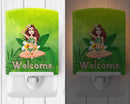 Welcome Lady in Bikini Summer Ceramic Night Light Compact, UL-Certified, Ideal for Bedroom, Bathroom, Nursery, Hallway, Kitchen, 6x4x3, Multicolor