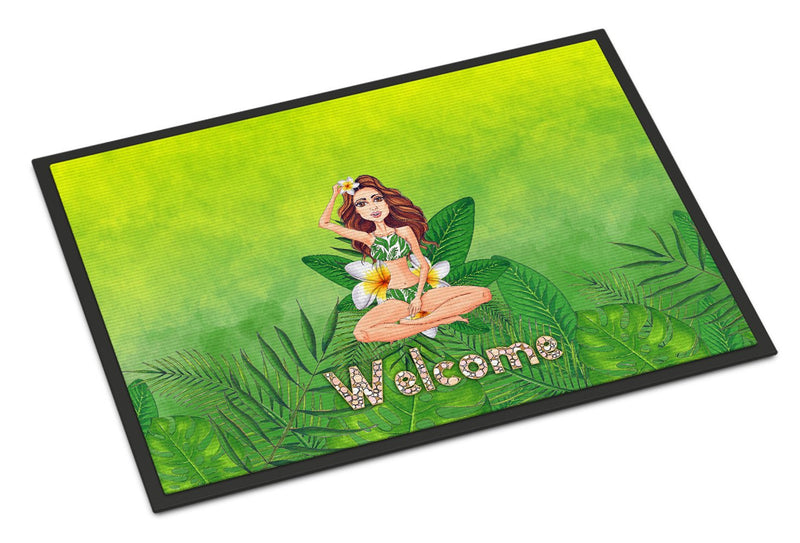 Welcome Lady in Bikini Summer Indoor or Outdoor Mat 24x36 BB7457JMAT