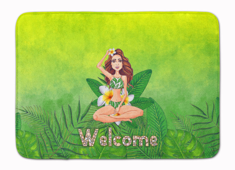 Welcome Lady in Bikini Summer Machine Washable Memory Foam Mat BB7457RUG