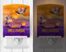 Halloween Little Witch and Bat Ceramic Night Light Compact, UL-Certified, Ideal for Bedroom, Bathroom, Nursery, Hallway, Kitchen, 6x4x3, Multicolor