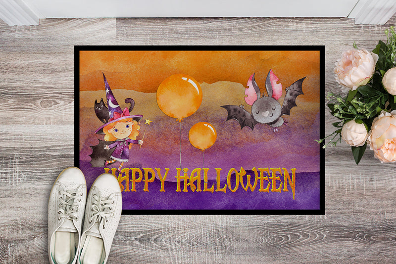 Halloween Little Witch and Bat Indoor or Outdoor Mat 18x27 BB7458MAT