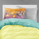 Halloween Little Witch and Bat Standard Pillowcase Lightweight Super Soft Easy Care Decorative Artwork Pillowcase, Standard