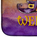 Halloween Welcome Witches Feet Dish Drying Mat Absorbent Dish Drying Mat Pad for Kitchen Counter Dish Drainer Mat for Countertop, 14 x 21", Multicolor