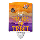 Halloween Trick or Treat Ceramic Night Light Compact, UL-Certified, Ideal for Bedroom, Bathroom, Nursery, Hallway, Kitchen, 6x4x3, Multicolor