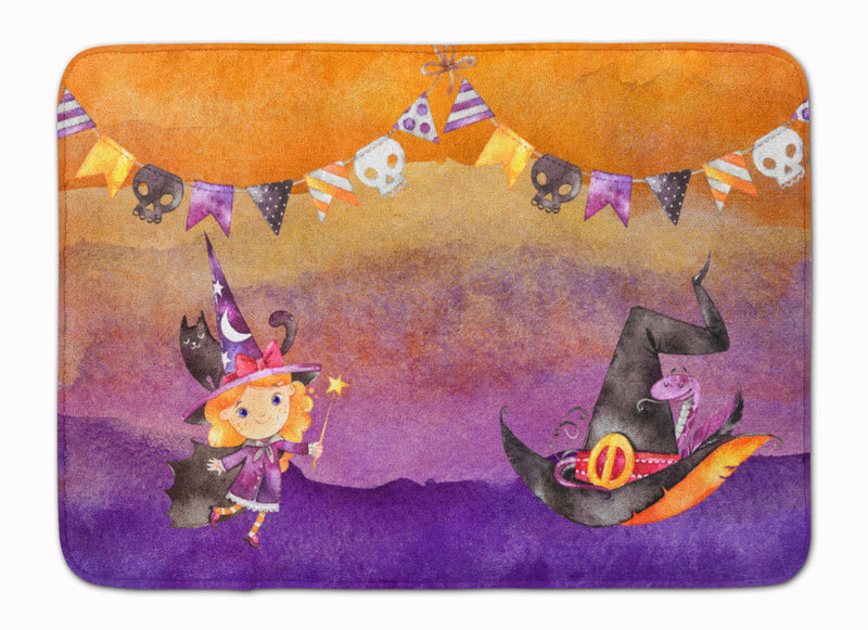 Halloween Little Witch Party Machine Washable Memory Foam Mat BB7462RUG