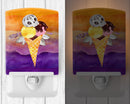 Halloween Sweets Ice Cream Skull Ceramic Night Light Compact, UL-Certified, Ideal for Bedroom, Bathroom, Nursery, Hallway, Kitchen, 6x4x3, Multicolor