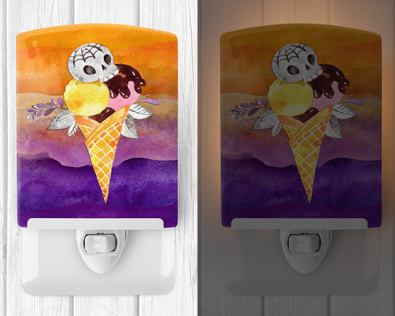 Halloween Sweets Ice Cream Skull Ceramic Night Light BB7464CNL