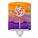 Halloween Sucker Lollipop Ceramic Night Light Compact, UL-Certified, Ideal for Bedroom, Bathroom, Nursery, Hallway, Kitchen, 6x4x3, Multicolor