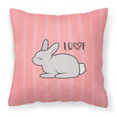 Nursery Love Bunny Rabbit Fabric Decorative Pillow BB7476PW1818