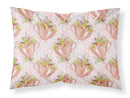 Tea Cup and Flowers Pink Standard Pillowcase Lightweight Super Soft Easy Care Decorative Artwork Pillowcase, Standard