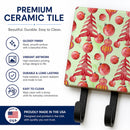 Red Christmas Tree and Ornaments Leash or Key Holder Wall Hooks, Coat Rack Wall Mount, for Hanging Keys, Towels, Aprons, Leashes