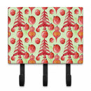 Red Christmas Tree and Ornaments Leash or Key Holder Wall Hooks, Coat Rack Wall Mount, for Hanging Keys, Towels, Aprons, Leashes