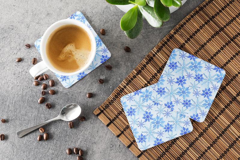 Blue Snowflakes Watercolor Foam Coaster  BB7484FC