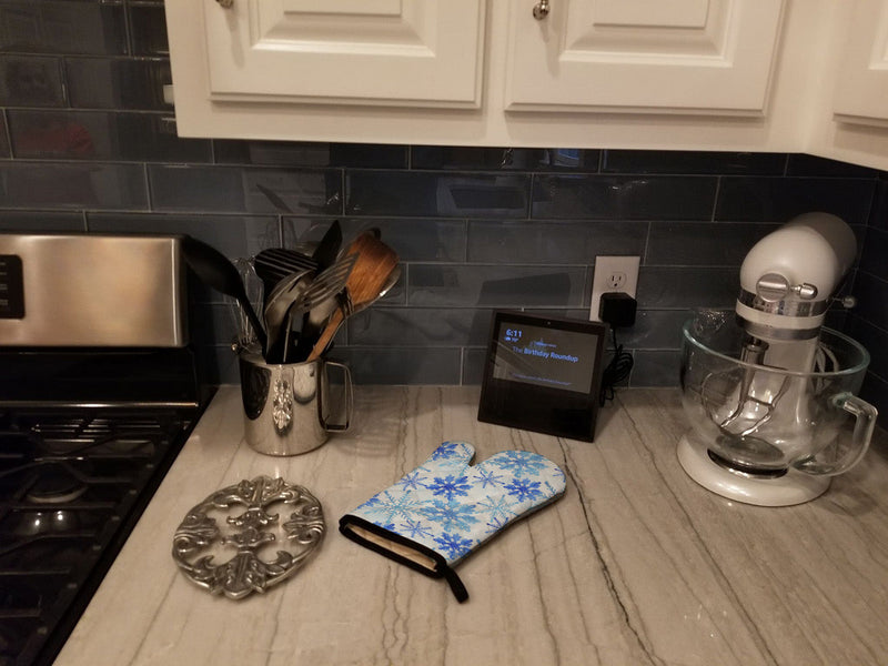 Blue Snowflakes Watercolor Oven Mitt BB7484OVMT