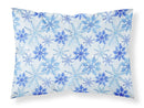 Blue Snowflakes Watercolor Fabric Standard Pillowcase – Artistic Decorative Front, White Back BB7484PILLOWCASE