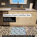 Blue Snowflakes Watercolor Memory Foam Kitchen Mat Machine Washable Anti-Fatigue Cushion Comfort Bath or Kitchen Rug