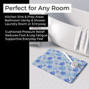 Blue Snowflakes Watercolor Memory Foam Kitchen Mat Machine Washable Anti-Fatigue Cushion Comfort Bath or Kitchen Rug