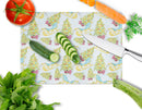 Christmas Tree and Sleigh Cutting Board Tempered Glass Kitchen Cutting Surface, Heat Resistant Chopping, Non-Slip Feet, Food Prep & Serving