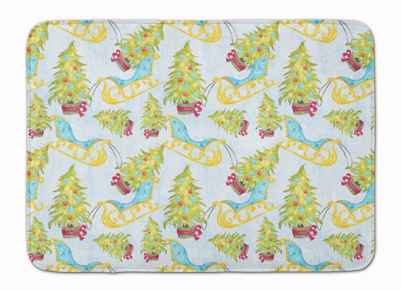 Christmas Tree and Sleigh Machine Washable Memory Foam Mat BB7486RUG